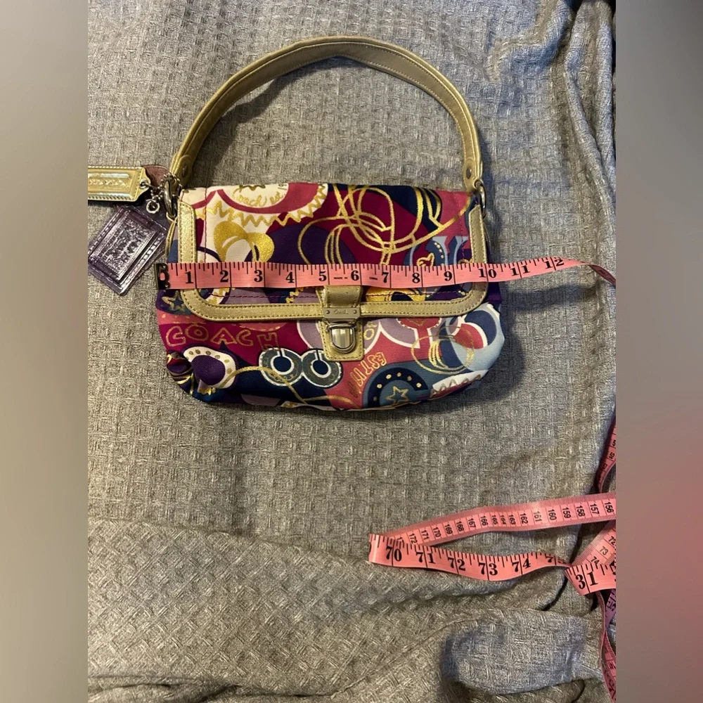 Coach Poppy Collection Baquette Purse Bag In Bright Pink, Purple, Gold NWOT - Picture 9 of 15